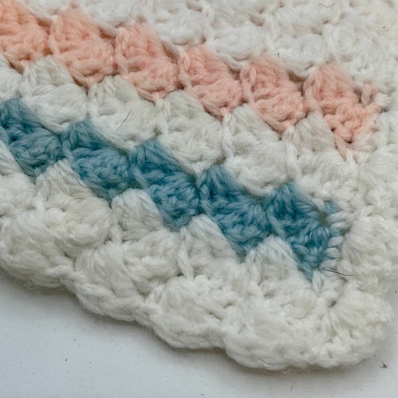 Handmade Crochet Baby Cardigan Sweater Jacket White Pink Blue Infant Knit READ - Picture 2 of 9